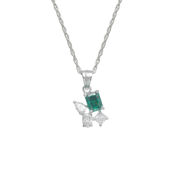 925 Silver Emerald Bloom Pendant