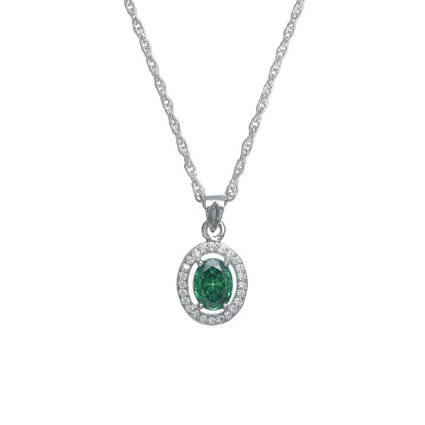 925 Silver Emerald Orbit Pendant