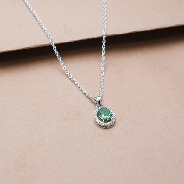 925 Silver Emerald Orbit Pendant
