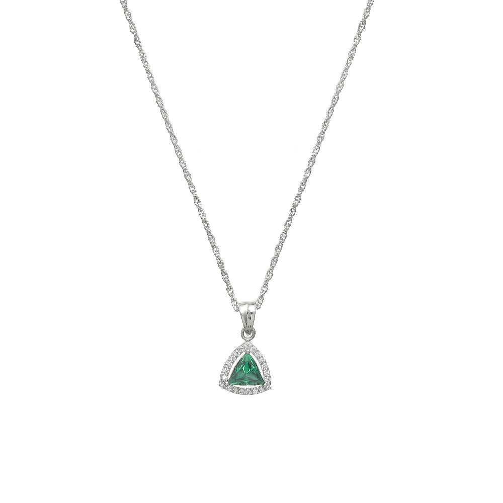 925 Silver Emerald Radiance Pendant - 925 sterling silver pendant by Tassya Silver