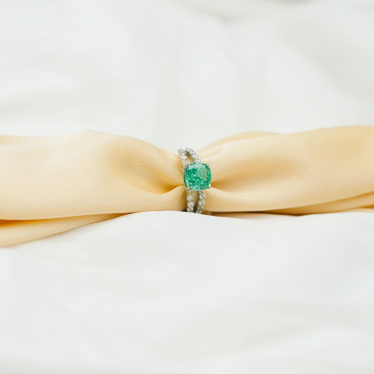 925 Silver Emerald Spark Ring - 925 sterling silver ring by Tassya Silver