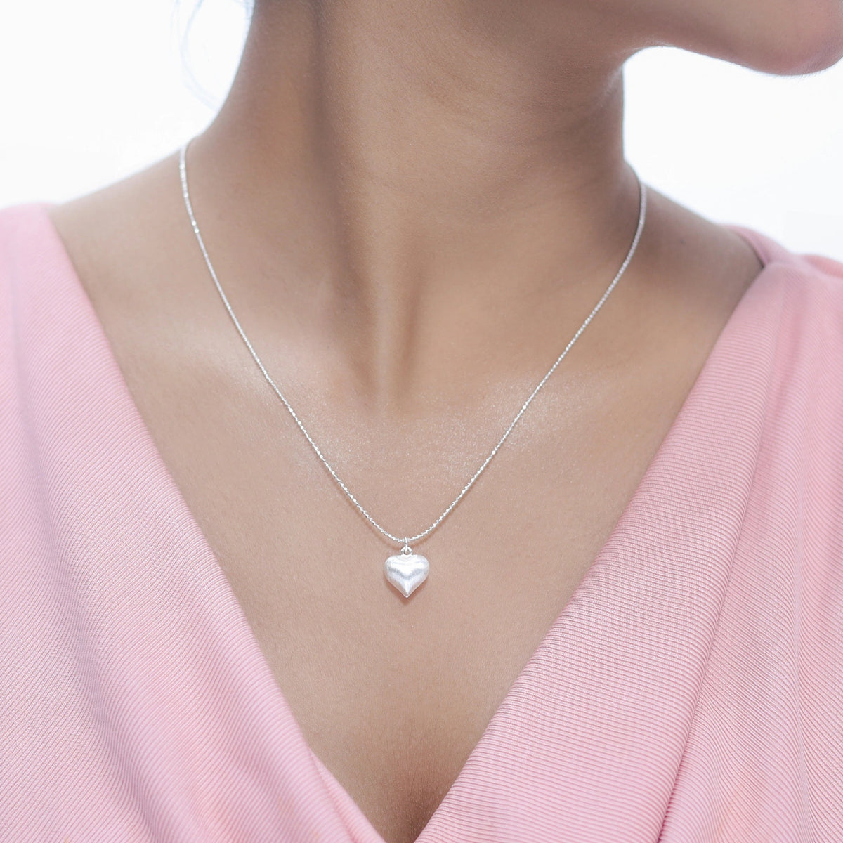 925 Silver Eternal Love Heart Chain Pendant - 925 sterling silver pendant by Tassya Silver