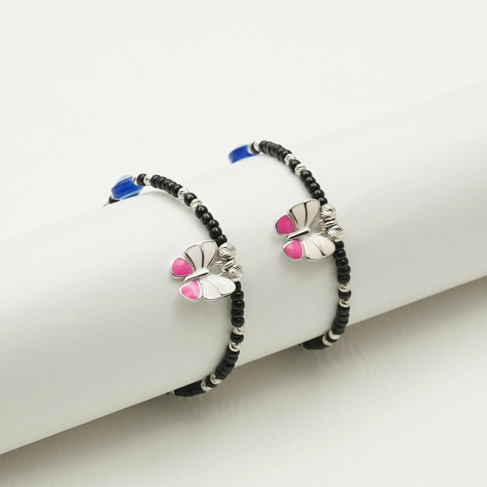 925 Silver Evil Eye Butterfly Bracelet - 925 sterling silver bracelet by Tassya Silver