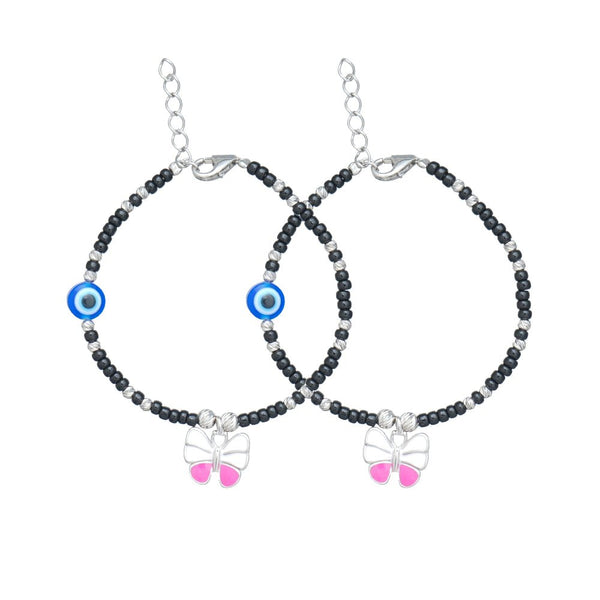 925 Silver Evil Eye Butterfly Bracelet