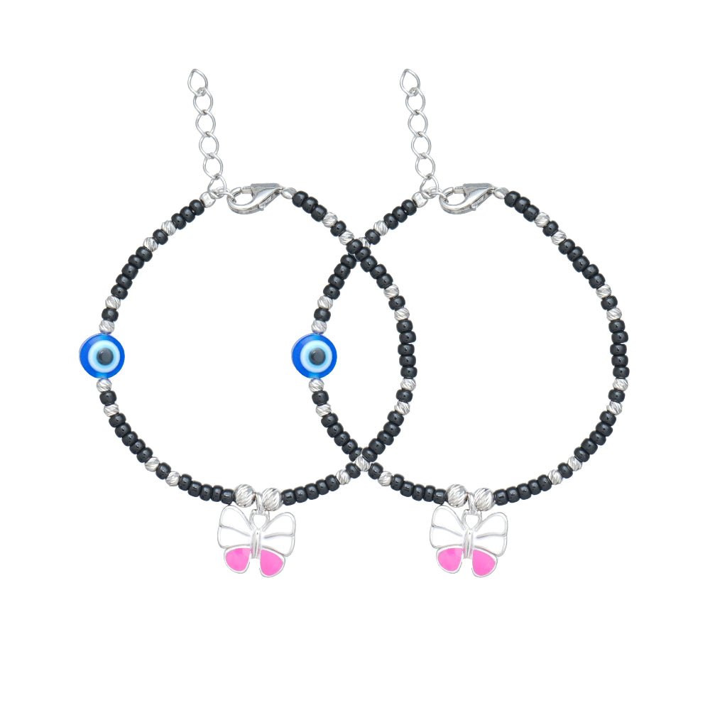 925 Silver Evil Eye Butterfly Bracelet - 925 sterling silver bracelet by Tassya Silver