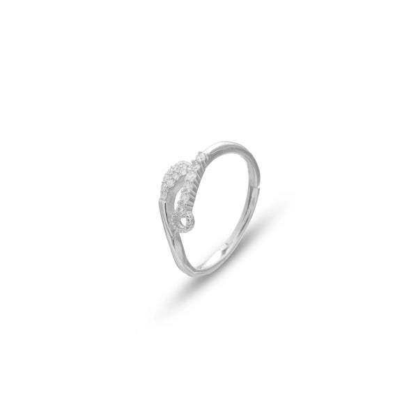 925 Silver Fern Glow Minimal Ring
