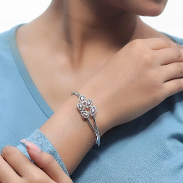 925 Silver Floral Diamond Kada