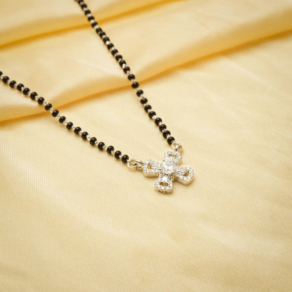 925 Silver Floral Spark Mangalsutra - 925 sterling silver mangalsutra by Tassya Silver