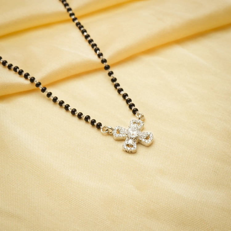 925 Silver Floral Spark Mangalsutra - 925 sterling silver mangalsutra by Tassya Silver