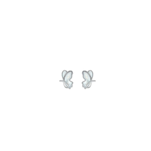 925 Silver Flutterby Pearl Studs for Baby