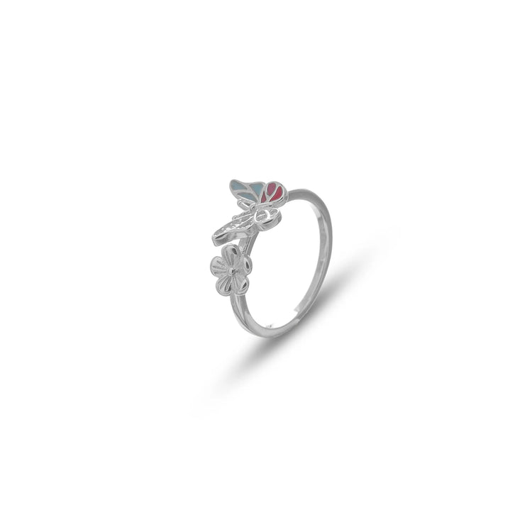 925 Silver Garden Bloom Butterfly Ring - 925 sterling silver ring by Tassya Silver