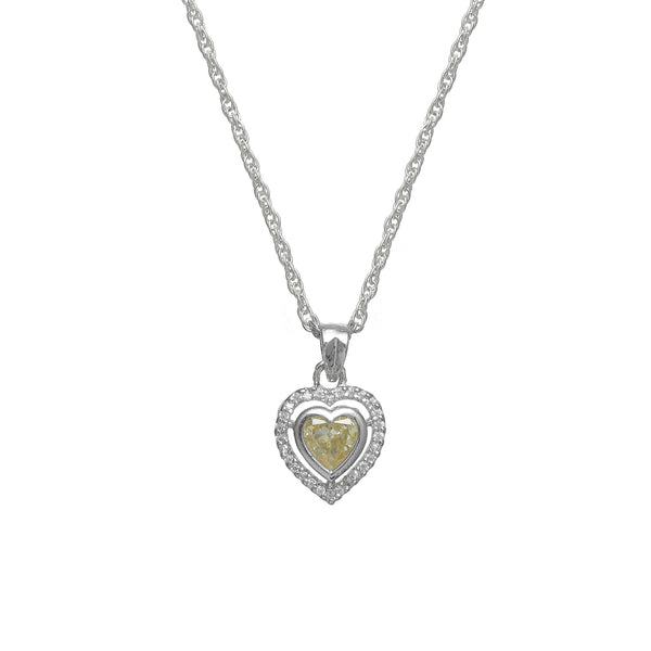 925 Silver Golden Bloom Heart Pendant