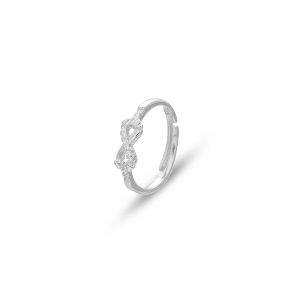 925 Silver Halo Crest Zircon Ring