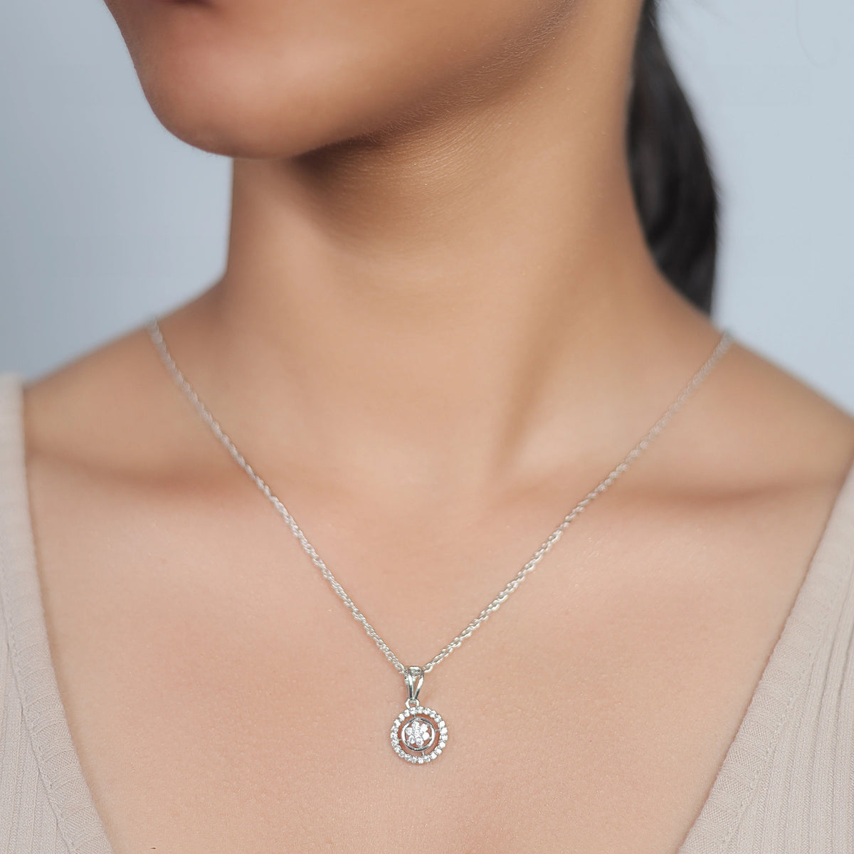 925 Silver Halo Spark Pendant - 925 sterling silver pendant by Tassya Silver