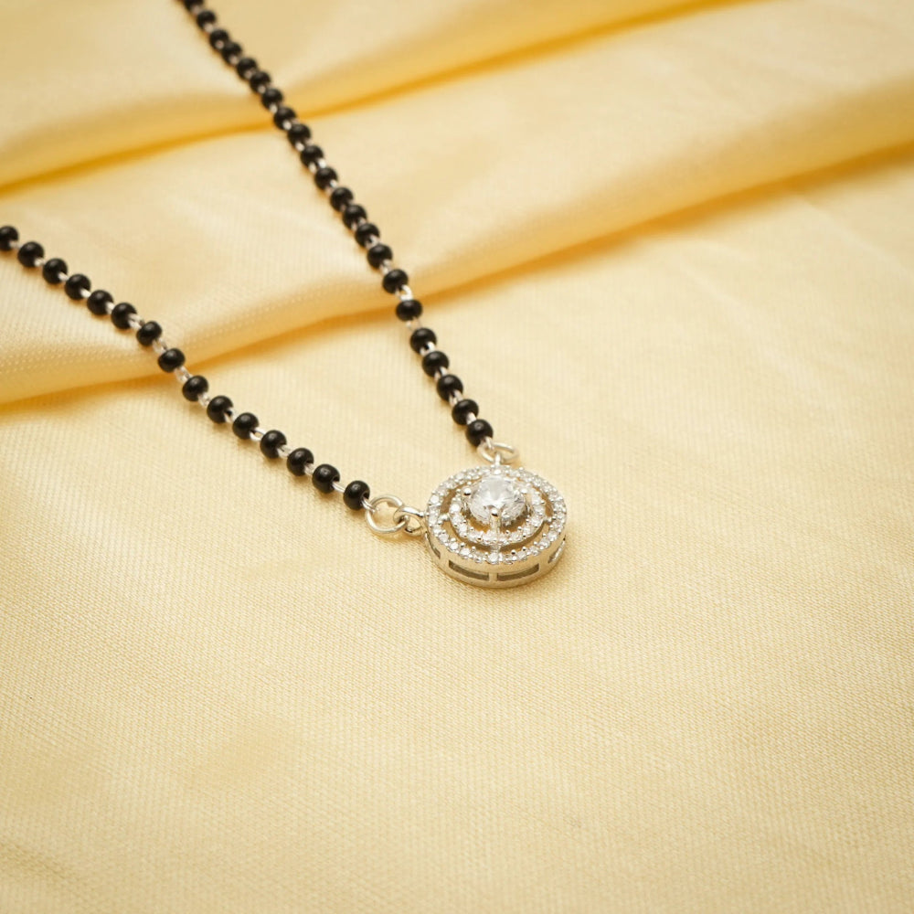 925 Silver Halo Spark Mangalsutra - 925 sterling silver mangalsutra by Tassya Silver