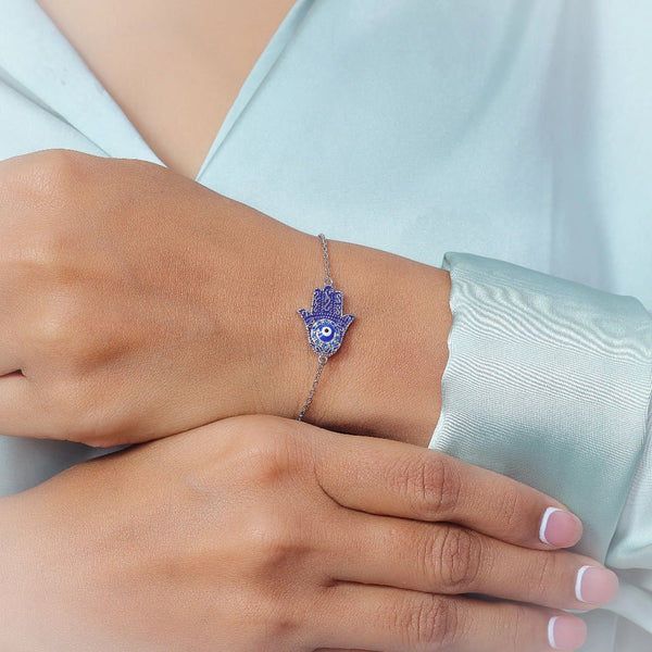 925 Silver Hamsa Shield Bracelet