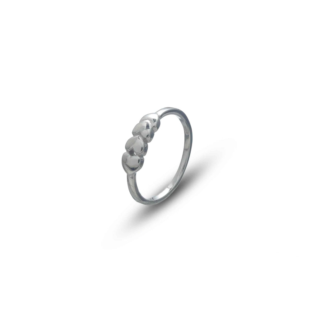 925 Silver Heartline Quartet Ring - 925 sterling silver ring by Tassya Silver