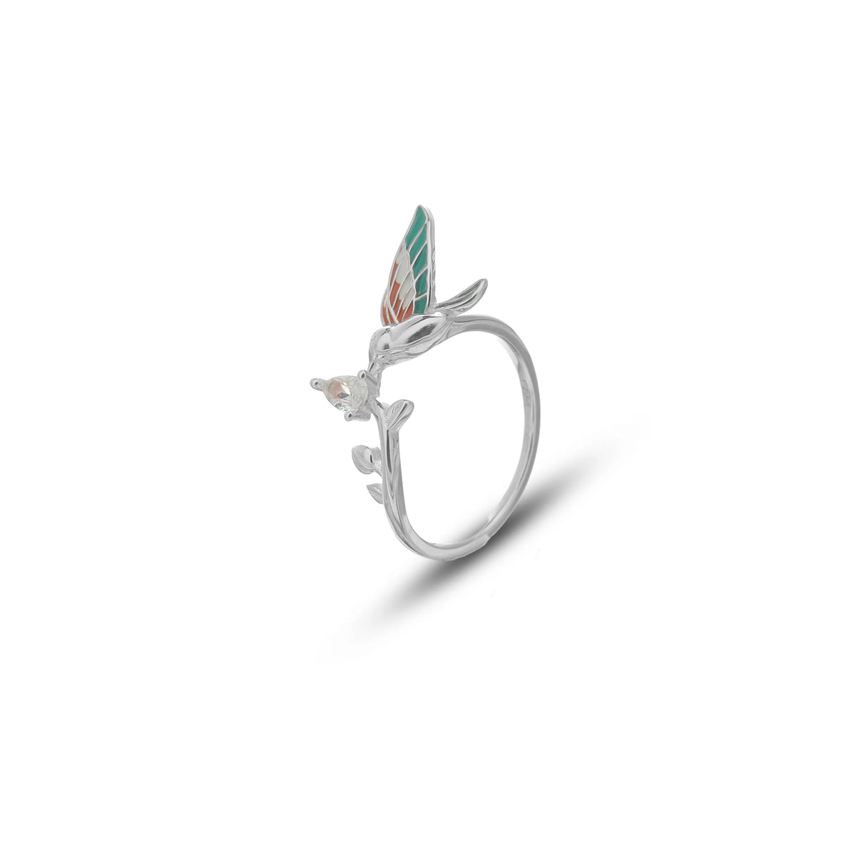 925 Silver Hummingbird Harmony Minimal Ring - 925 sterling silver ring by Tassya Silver