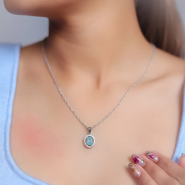 925 Silver Ice Oval Pendant