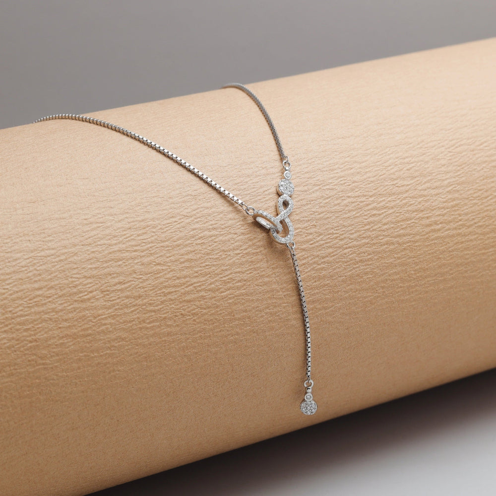925 Silver Infinity Drop Chain Pendant - 925 sterling silver pendant by Tassya Silver