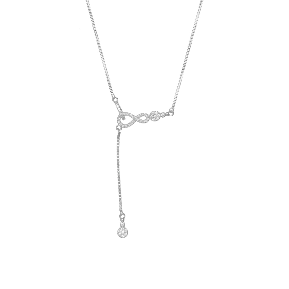 925 Silver Infinity Drop Chain Pendant - 925 sterling silver pendant by Tassya Silver