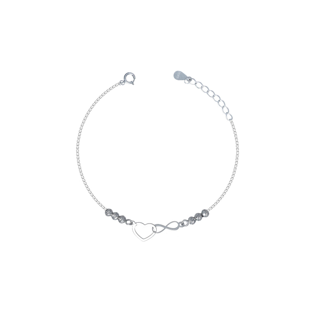 925 Silver Infinity Love Bracelet - 925 sterling silver bracelet by Tassya Silver