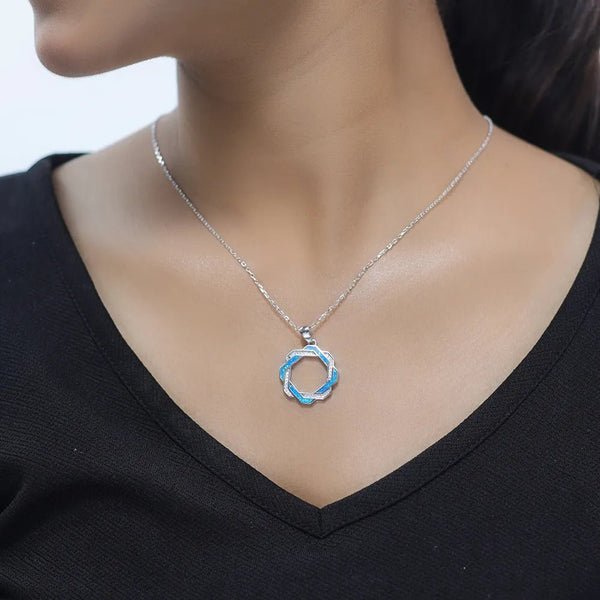925 Silver Intertwined Halo Chain Pendant