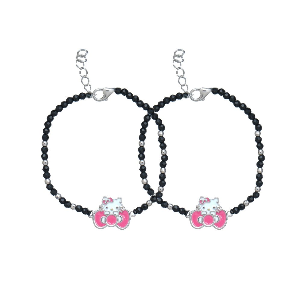925 Silver Kitty Bow Bracelet - 925 sterling silver bracelet by Tassya Silver