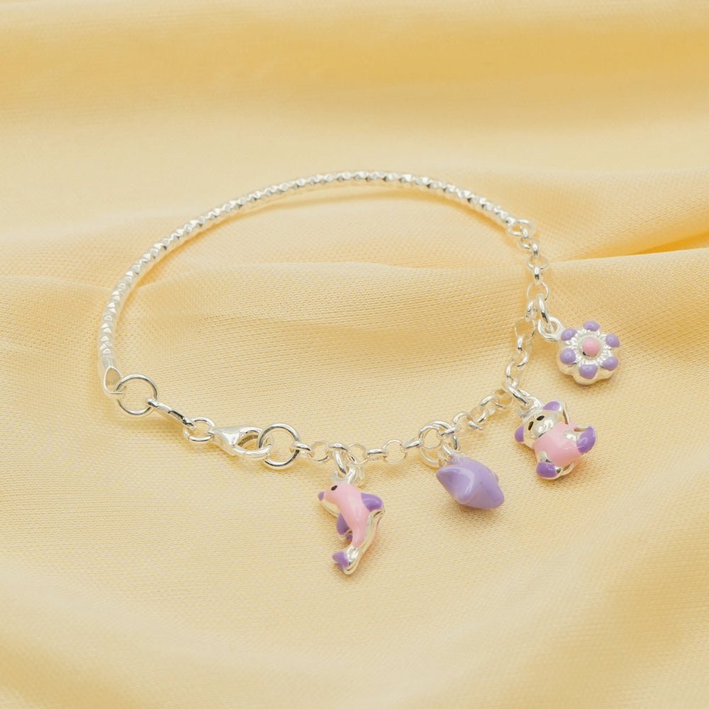 925 Silver Lavender Dreams Kada - 925 sterling silver bracelet by Tassya Silver