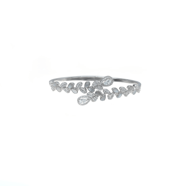 925 Silver Leafy Elegance Diamond Kada