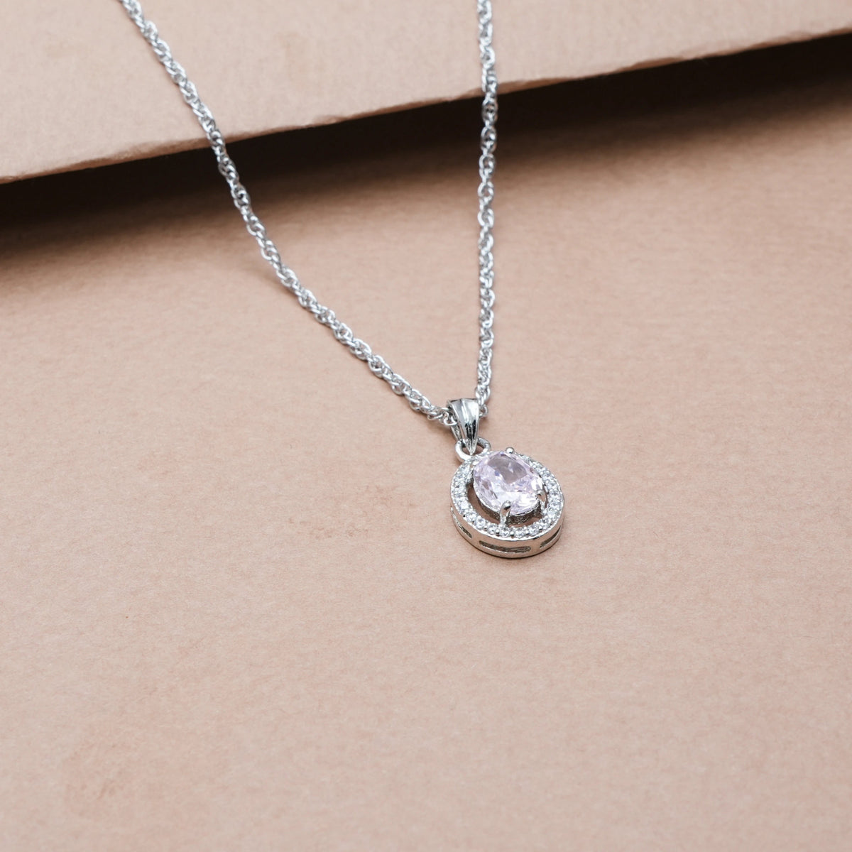 925 Silver Lilac Halo Pendant - 925 sterling silver pendant by Tassya Silver