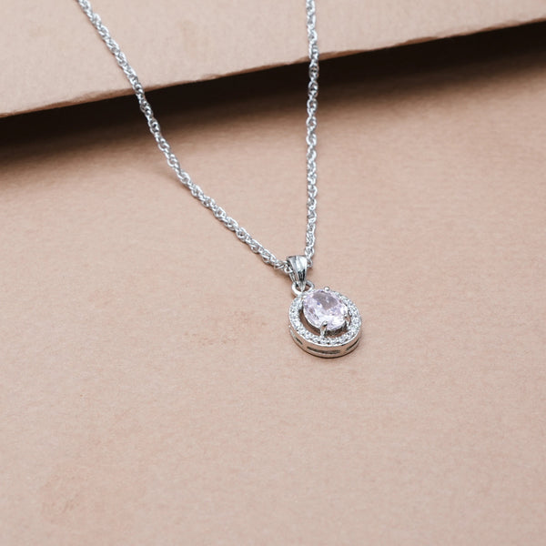 925 Silver Lilac Halo Pendant