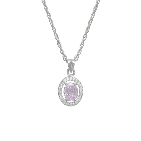 925 Silver Lilac Halo Pendant