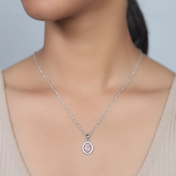 925 Silver Lilac Halo Pendant