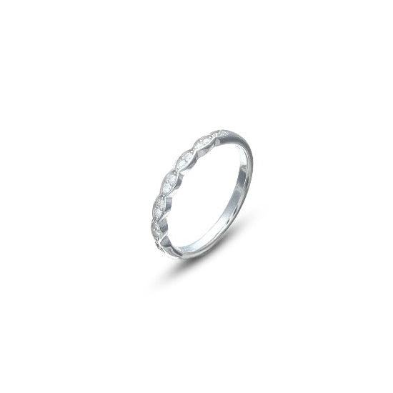 925 Silver Linked Sparkle Ring