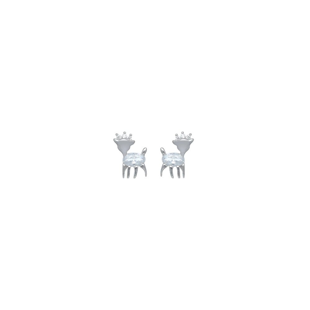 925 Silver Little Reindeer for Baby - 925 sterling silver earrings by Tassya Silver