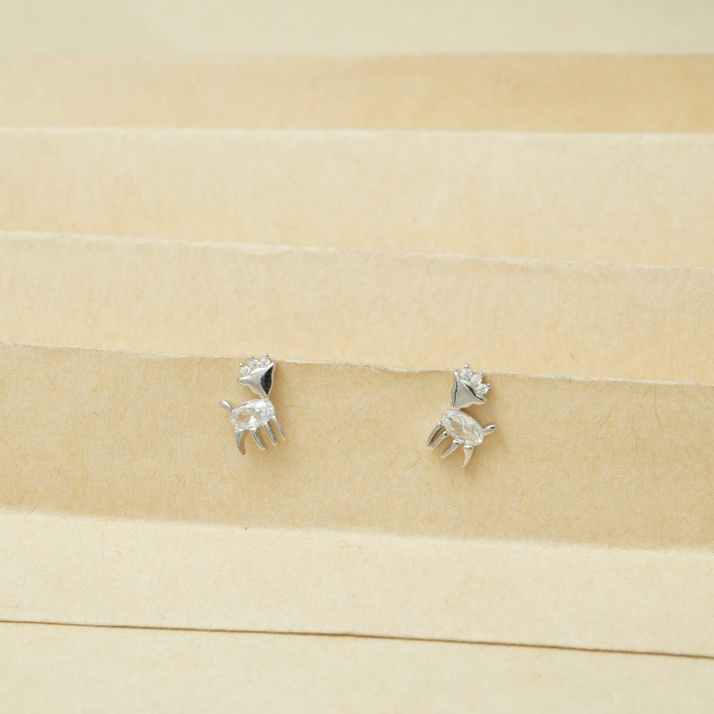 925 Silver Little Reindeer for Baby - 925 sterling silver earrings by Tassya Silver