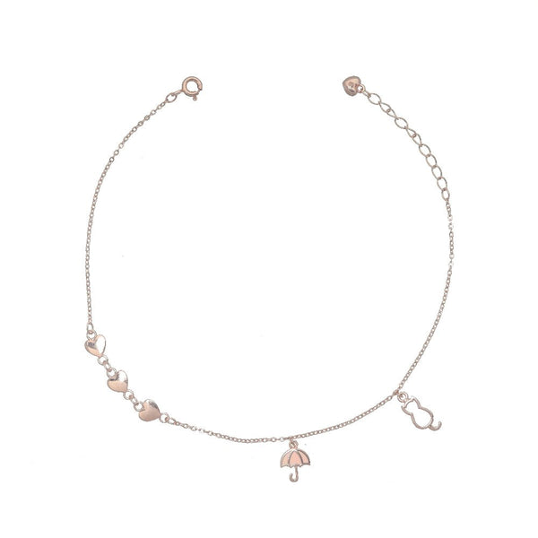 925 Silver Love and Luck Anklet