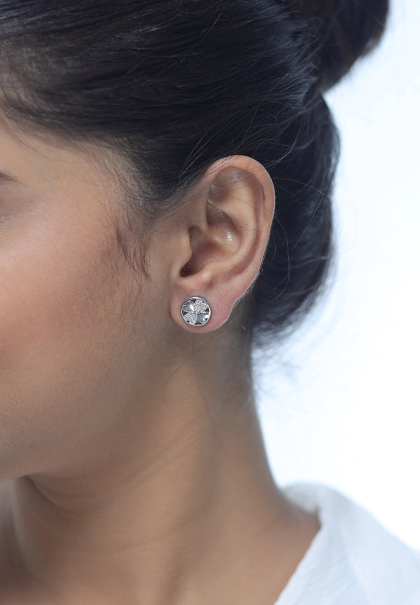 925 Silver Love Interlocking Heart Earrings