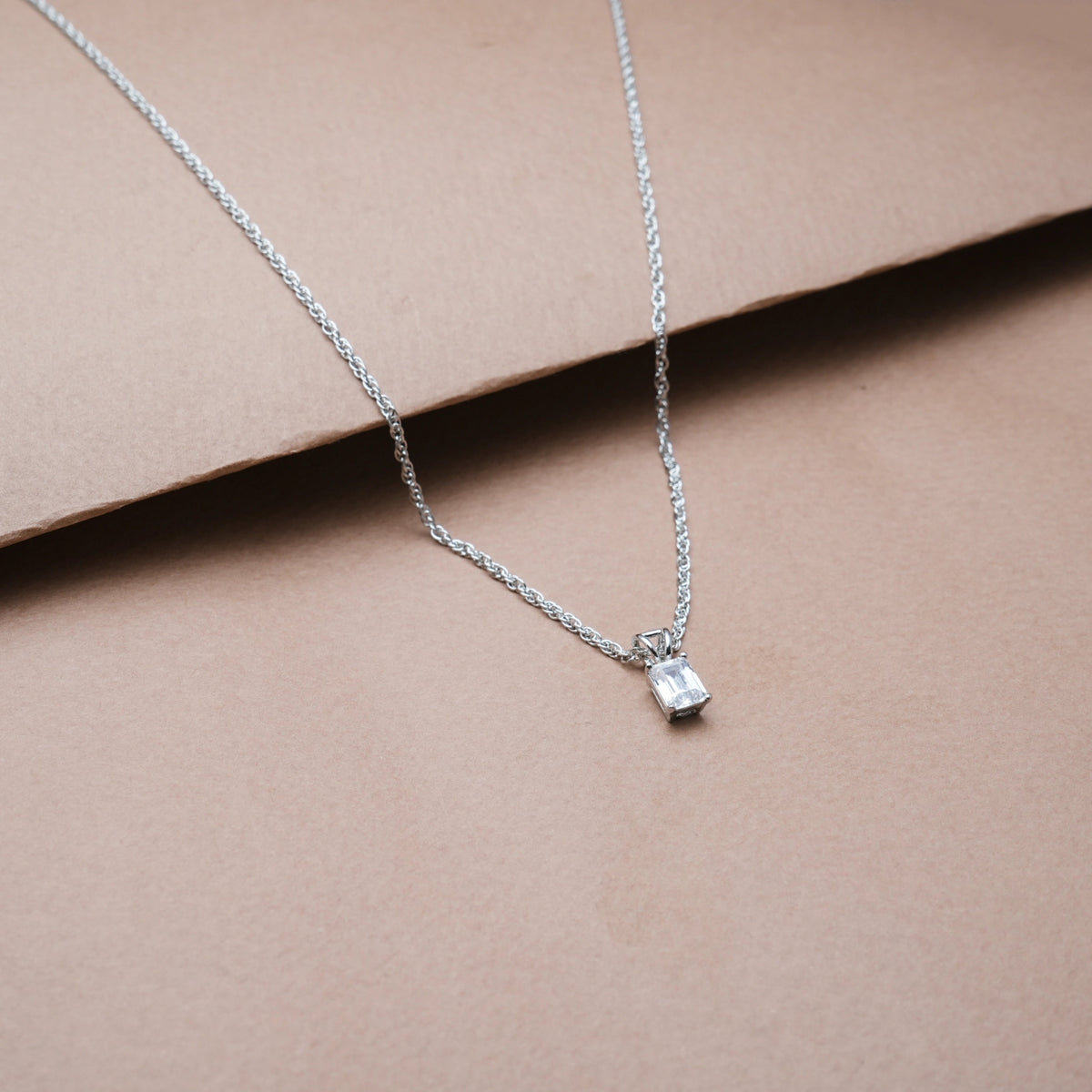 925 Silver Marquise Emerald Pendant - 925 sterling silver pendant by Tassya Silver