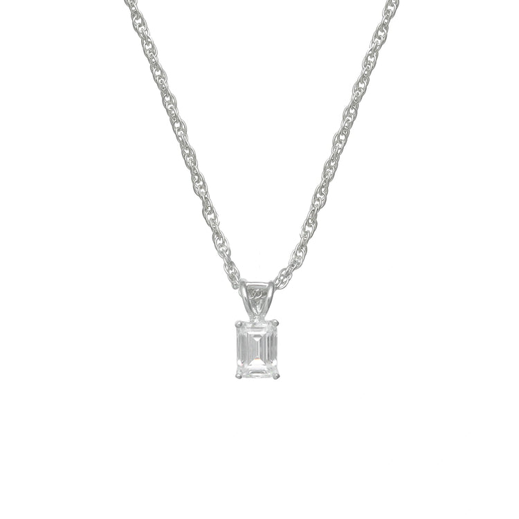 925 Silver Marquise Emerald Pendant - 925 sterling silver pendant by Tassya Silver