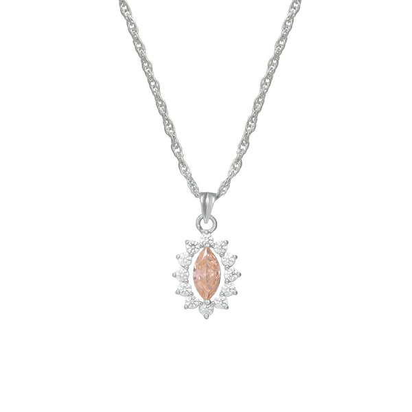 925 Silver Marquise Peach Pendant