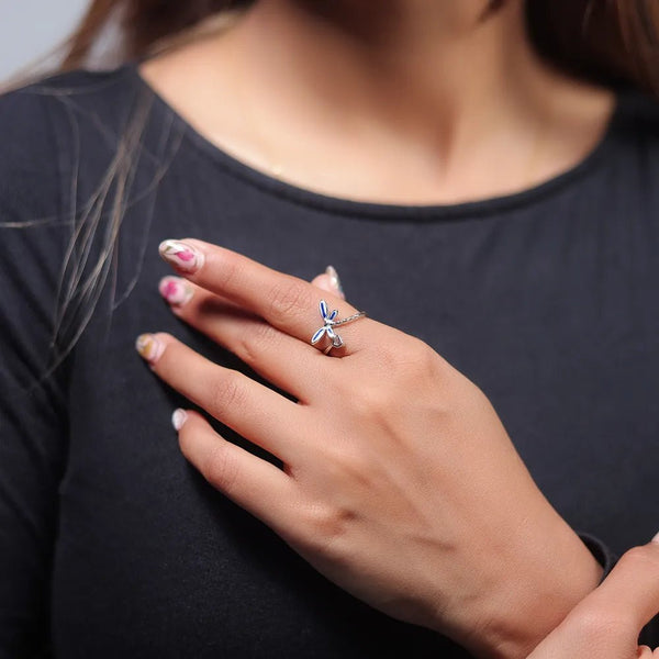 925 Silver Midnight Flutter Butterfly Ring