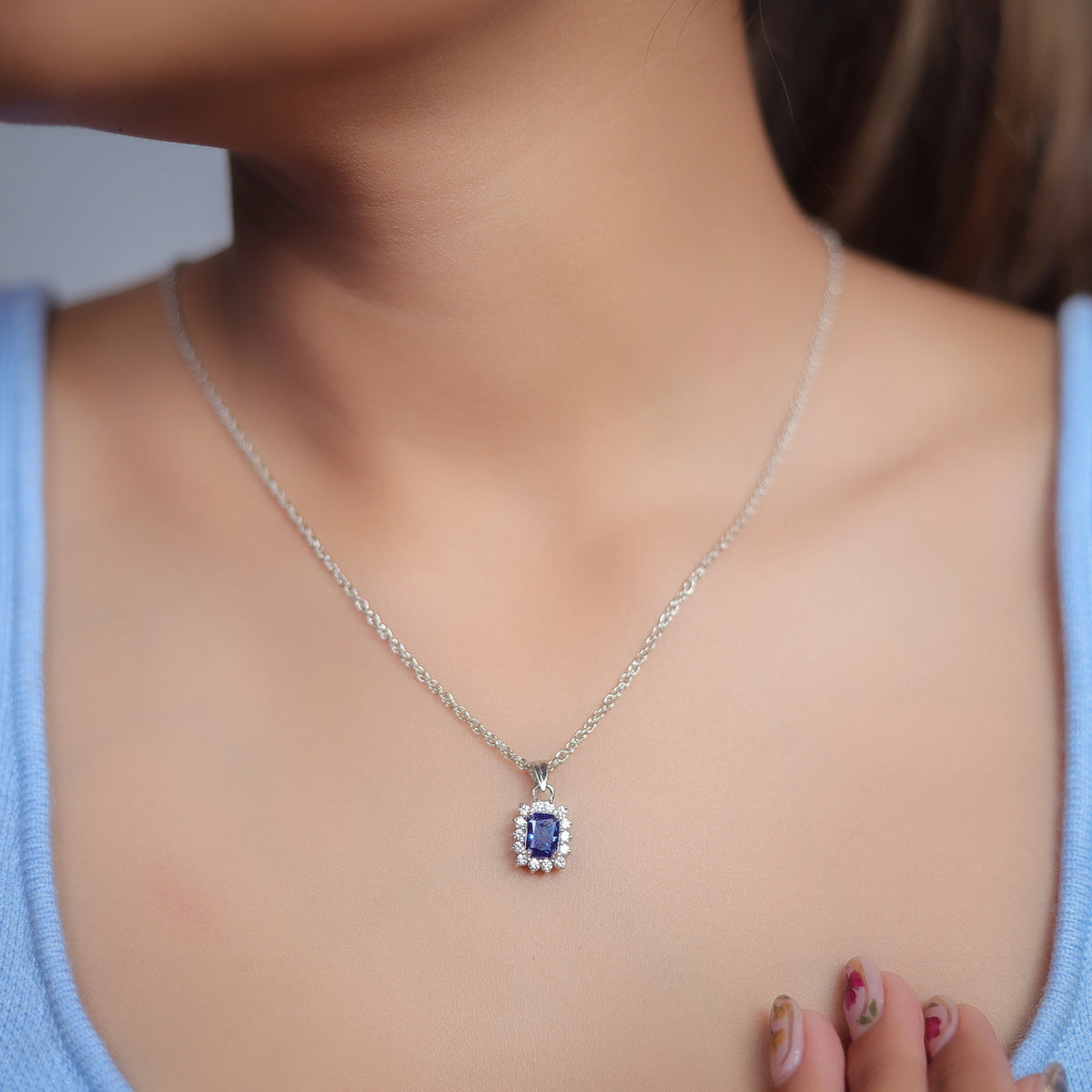 925 Silver Midnight Radiance Pendant - 925 sterling silver pendant by Tassya Silver