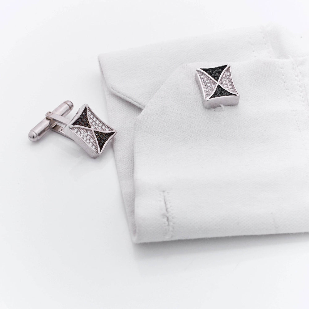 925 Silver Midnight Star Cufflinks - 925 sterling silver jewellery by Tassya Silver