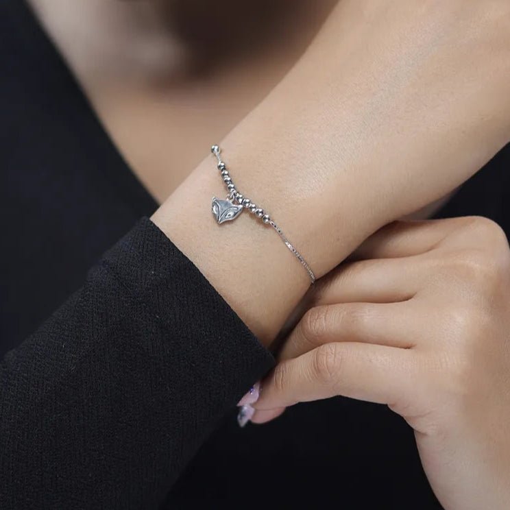 925 Silver Minimalist Fox Bracelet - 925 sterling silver bracelet by Tassya Silver