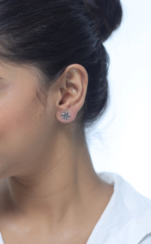 925 Silver Minimalist Snow Studs