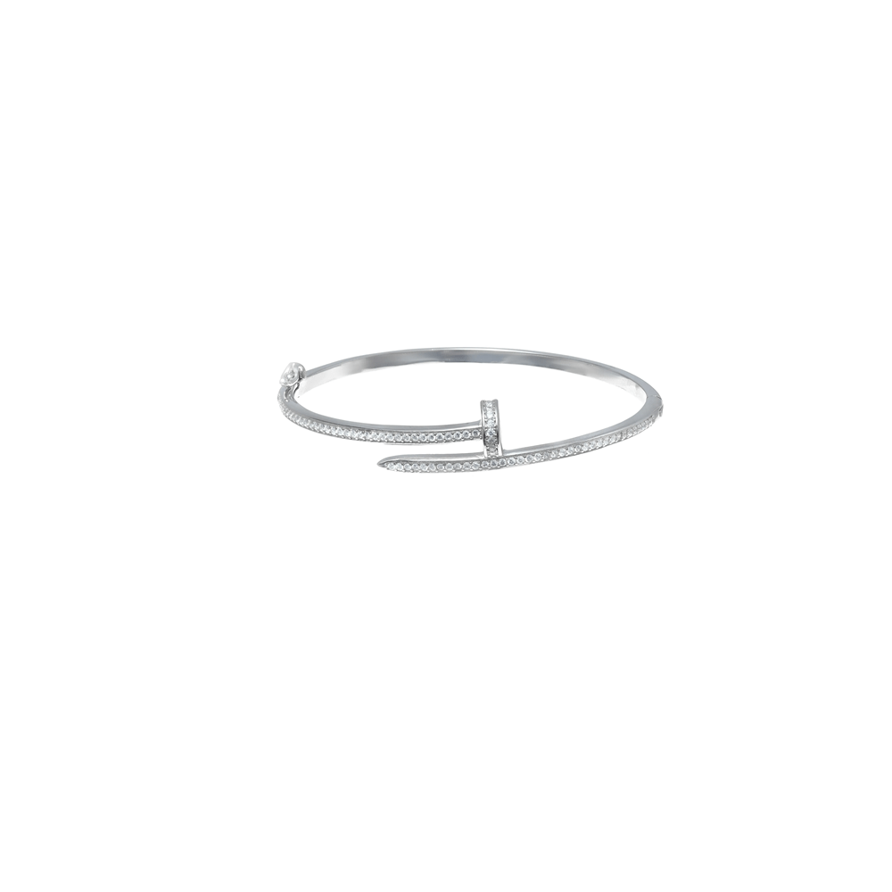 925 Silver Modern Edge Kada - 925 sterling silver bracelet by Tassya Silver