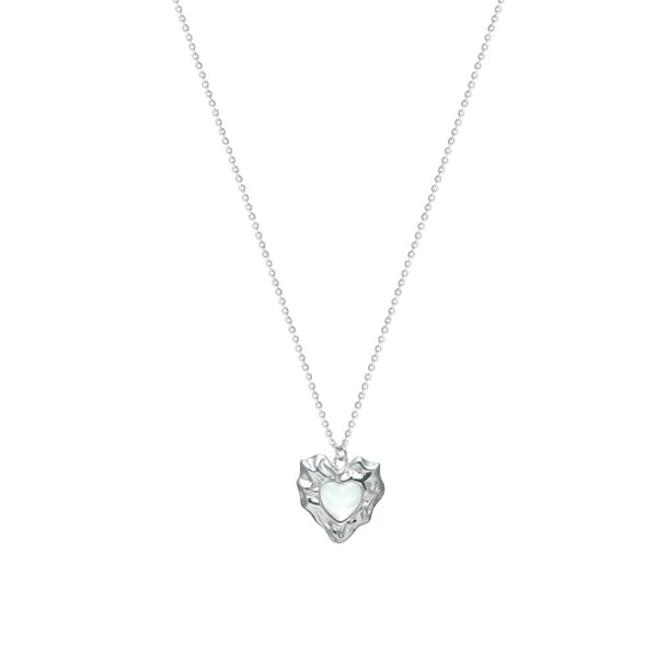 925 Silver Molten Heart Chain Pendant