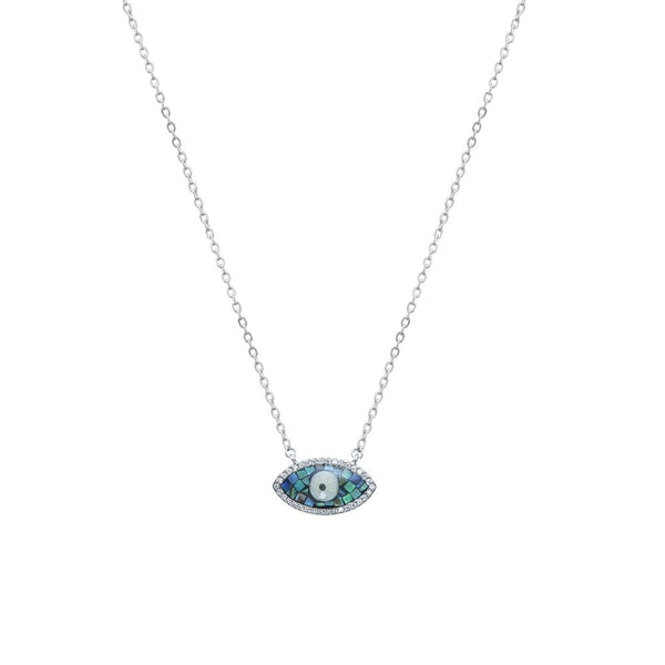 925 Silver Mosaic Eye Chain Pendant